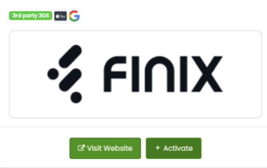 Activate Finix