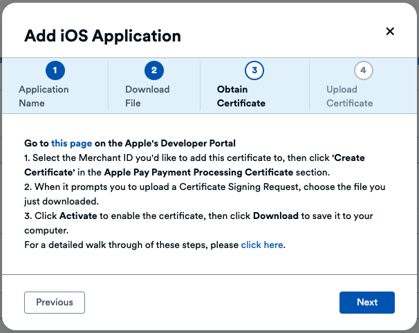 Apple Pay iOS Obtain Certificate