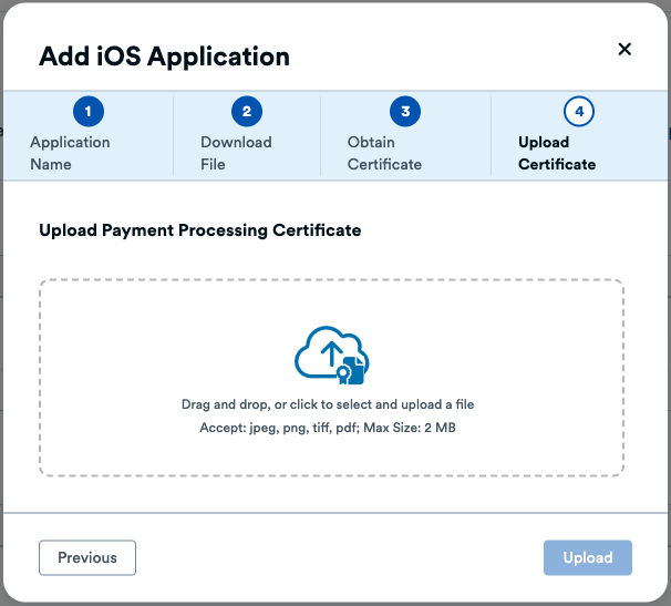 Apple Pay iOS Upload Certificate