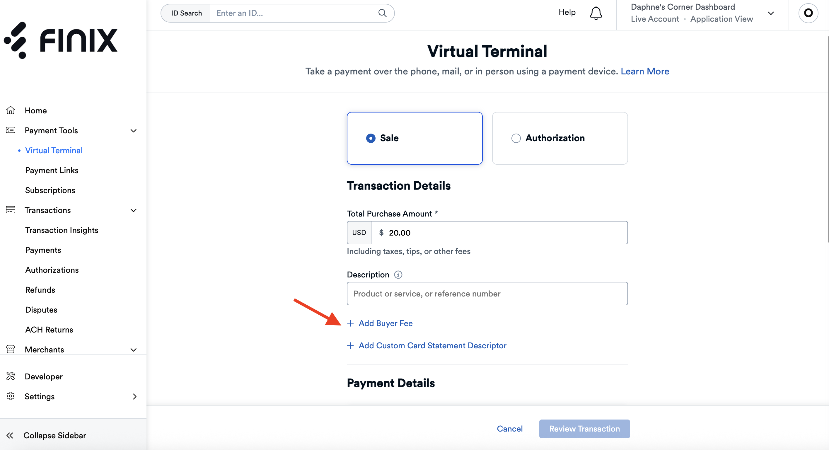 Convenience Fees Buyer Fees - Virtual Terminal 1