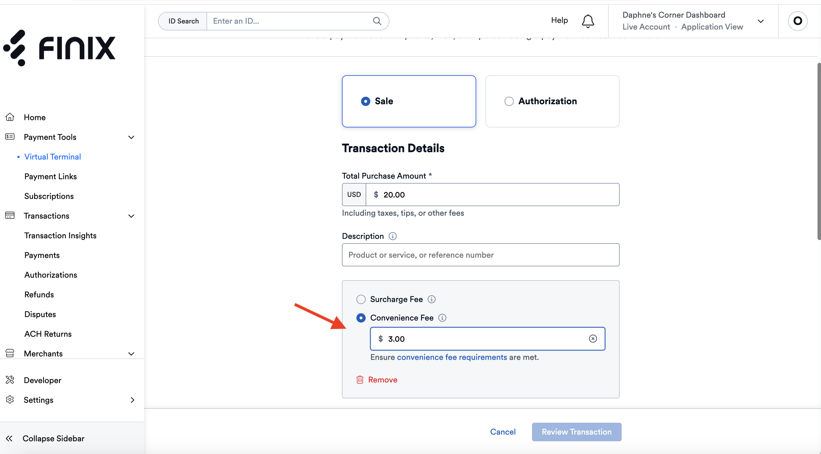 Convenience Fees Buyer Fees - Virtual Terminal 2