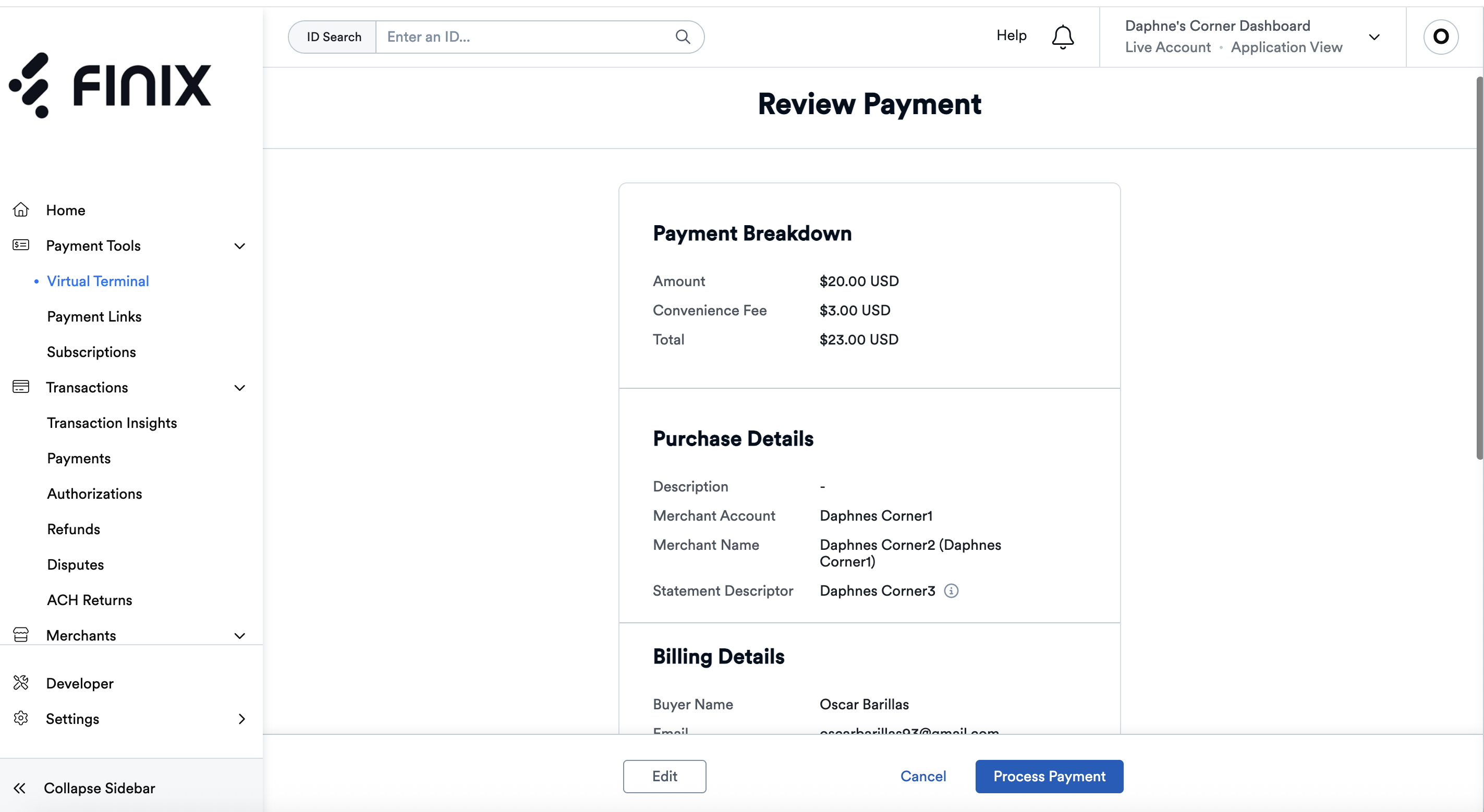 Convenience Fees Buyer Fees - Virtual Terminal 3