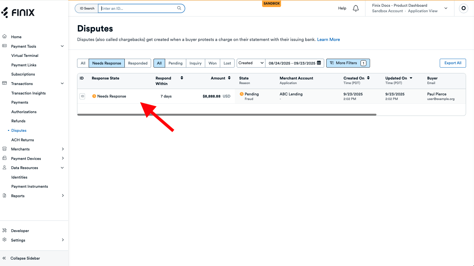 Disputes Respond By List