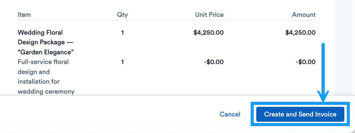 Create and Send Invoice