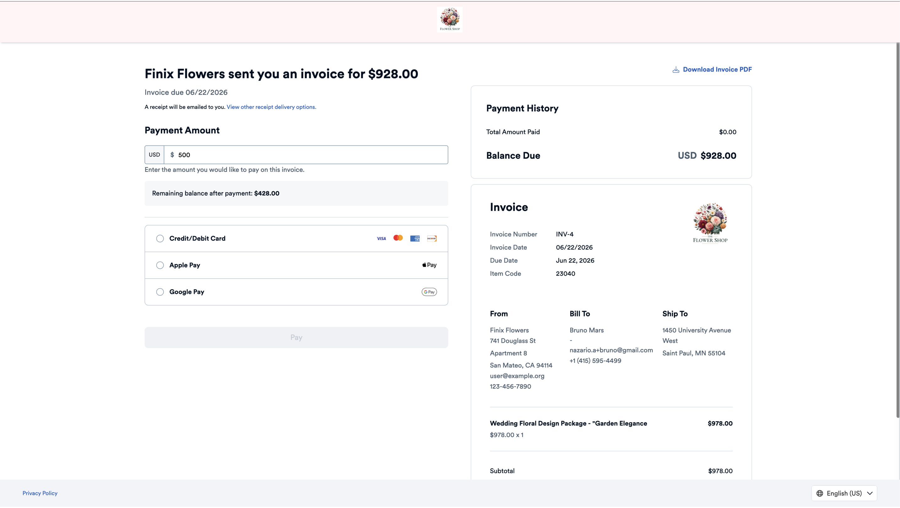Invoice Payment Page - Branding