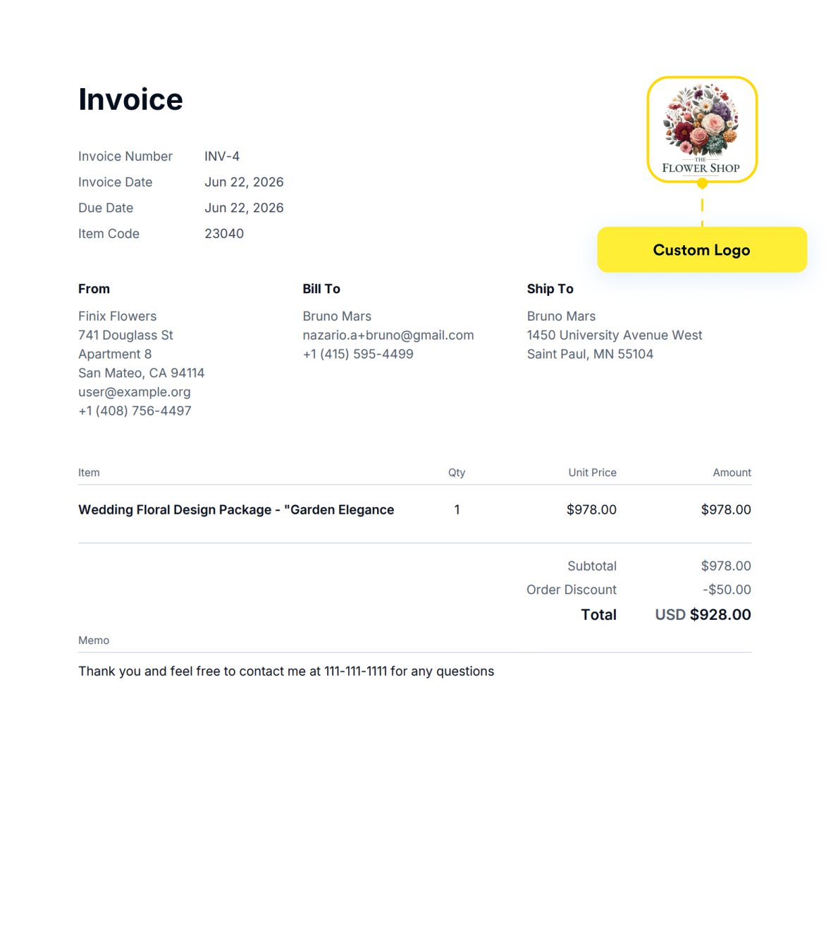 Invoice PDF Logo