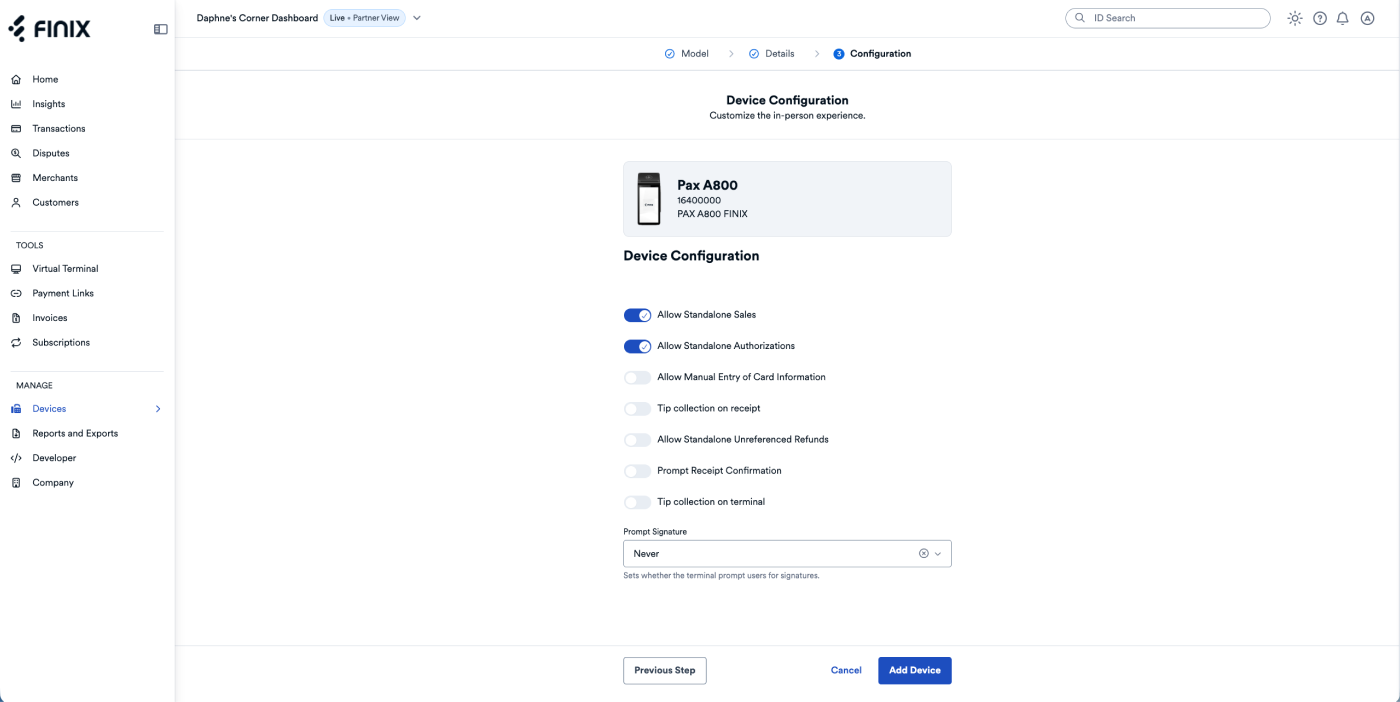 Payment Devices - Enable Standalone