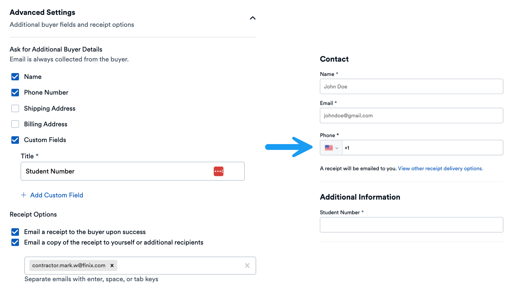 Advanced Settings - Additional Buyer Details