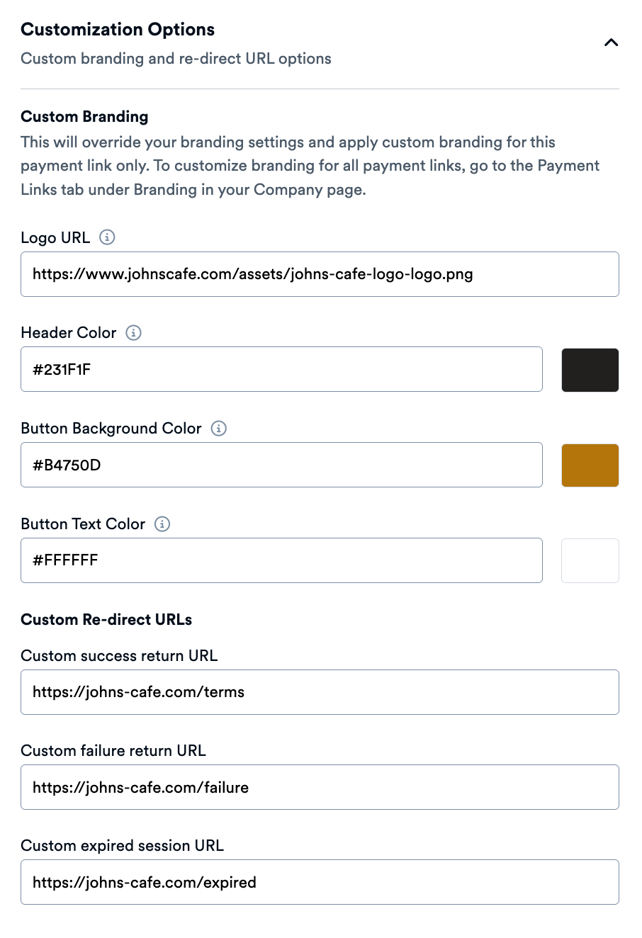 Custom Branding Settings