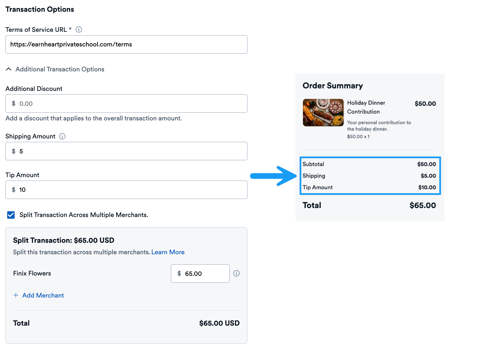Transaction Options - Fixed Amount