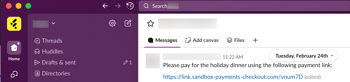 Payment Link Sharing Options - Copy Link