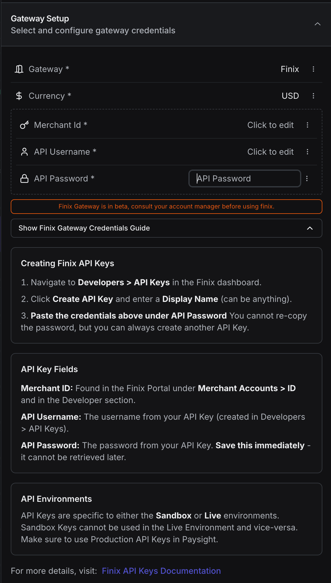 Paysight Gateway Profile
