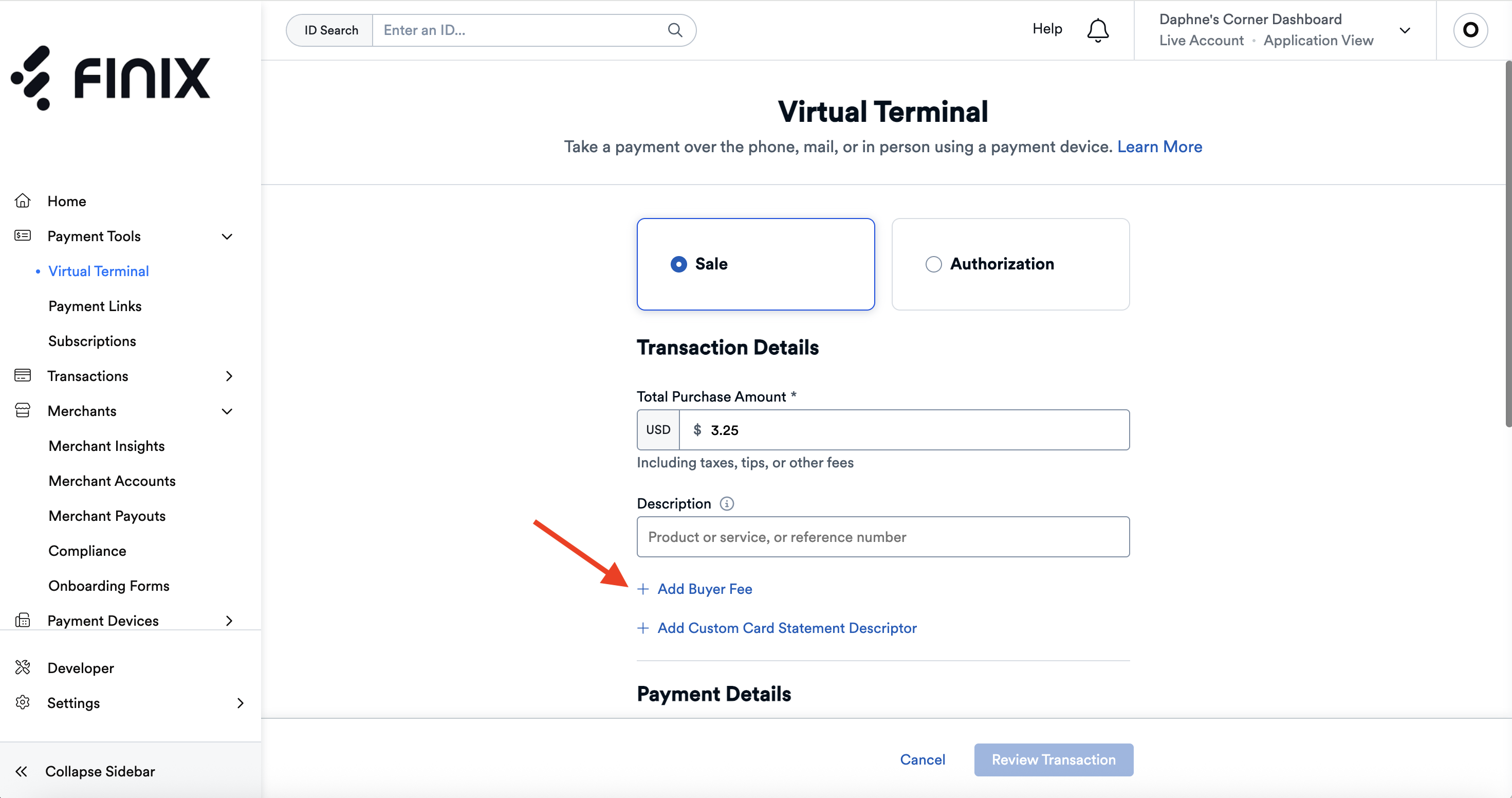 Surcharging Buyer Fees - Virtual Terminal 1