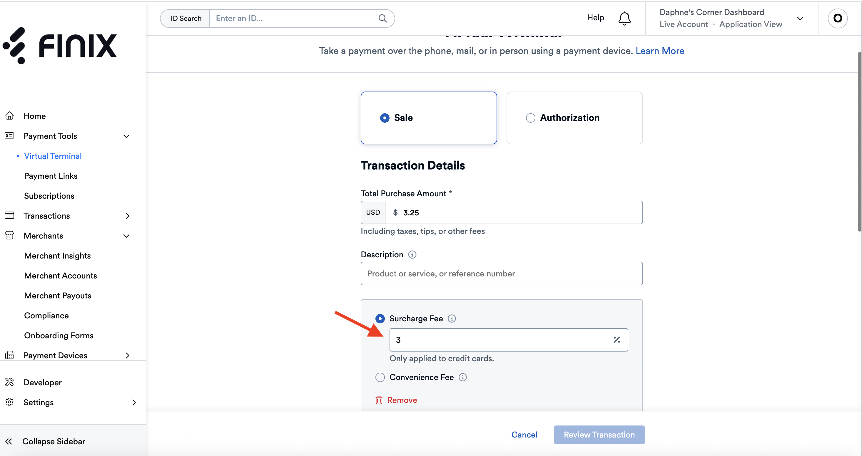 Surcharging Buyer Fees - Virtual Terminal 2